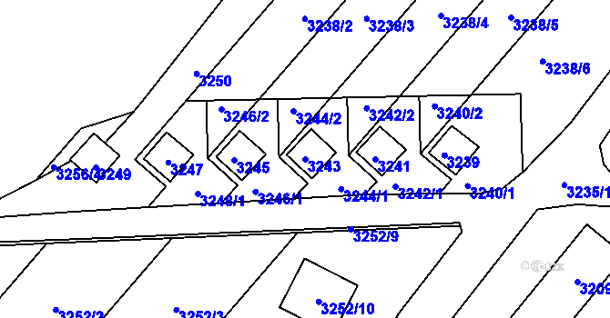 Parcela st. 3243 v KÚ Horní Těrlicko, Katastrální mapa