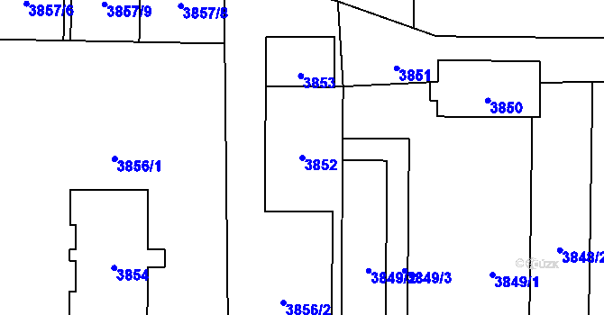 Parcela st. 3852 v KÚ Horní Těrlicko, Katastrální mapa