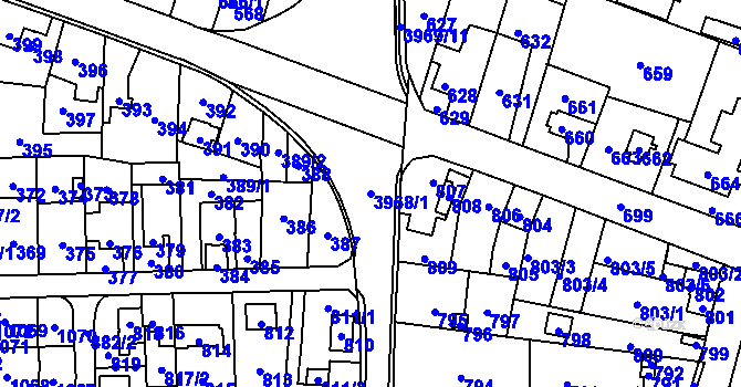 Parcela st. 3968/1 v KÚ Horní Těrlicko, Katastrální mapa
