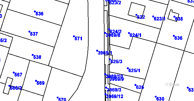 Parcela st. 3969/1 v KÚ Horní Těrlicko, Katastrální mapa