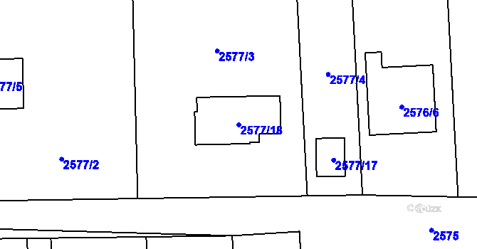 Parcela st. 2577/18 v KÚ Horní Těrlicko, Katastrální mapa