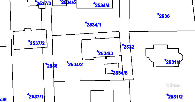 Parcela st. 2534/3 v KÚ Horní Těrlicko, Katastrální mapa