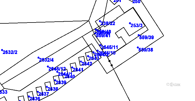 Parcela st. 2645/10 v KÚ Horní Těrlicko, Katastrální mapa