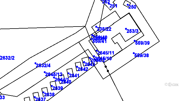 Parcela st. 2645/11 v KÚ Horní Těrlicko, Katastrální mapa