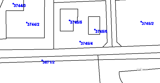 Parcela st. 3745/4 v KÚ Horní Těrlicko, Katastrální mapa