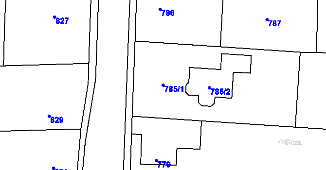 Parcela st. 785/1 v KÚ Horní Těrlicko, Katastrální mapa