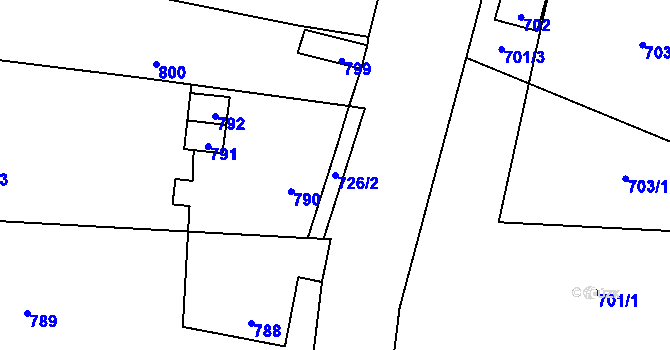 Parcela st. 726/2 v KÚ Horní Těrlicko, Katastrální mapa