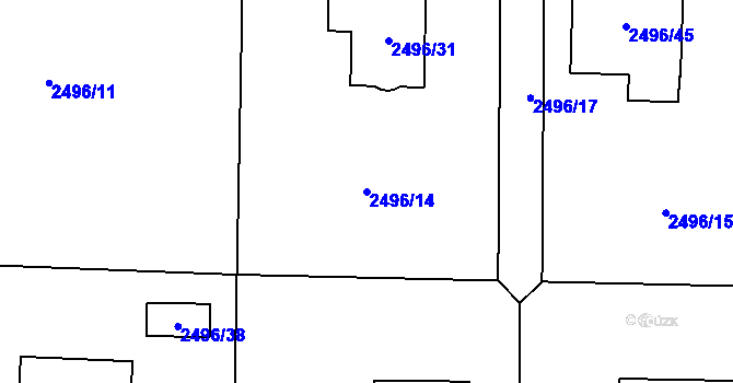 Parcela st. 2496/14 v KÚ Horní Těrlicko, Katastrální mapa