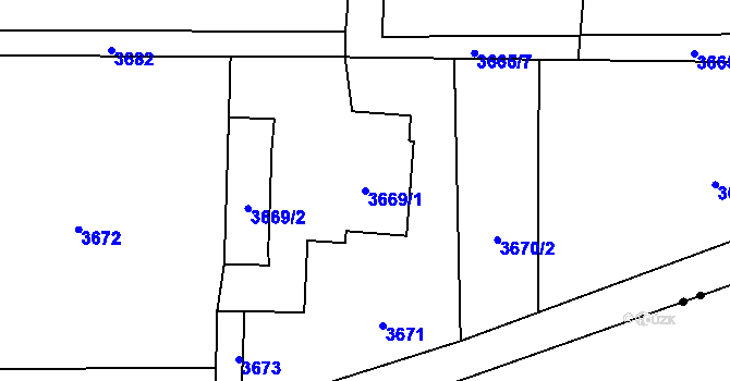 Parcela st. 3669/1 v KÚ Horní Těrlicko, Katastrální mapa