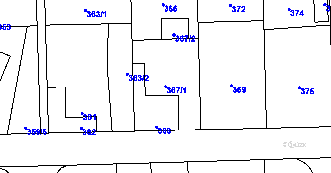 Parcela st. 367/1 v KÚ Horní Těrlicko, Katastrální mapa