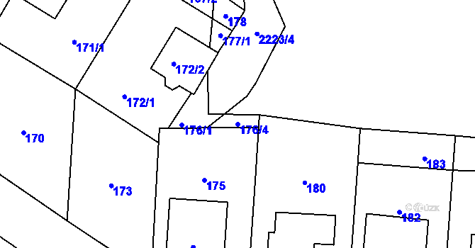 Parcela st. 176/4 v KÚ Horní Těrlicko, Katastrální mapa