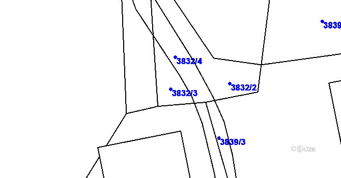 Parcela st. 3832/3 v KÚ Horní Těrlicko, Katastrální mapa