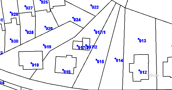 Parcela st. 917/2 v KÚ Horní Těrlicko, Katastrální mapa