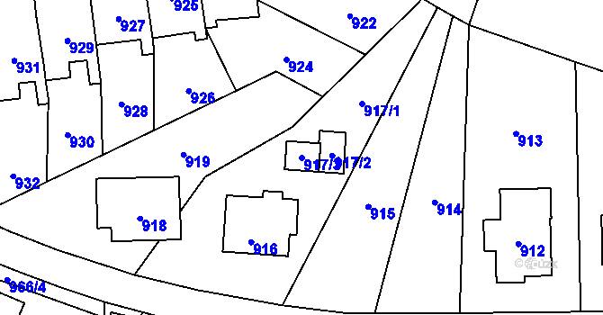 Parcela st. 917/3 v KÚ Horní Těrlicko, Katastrální mapa