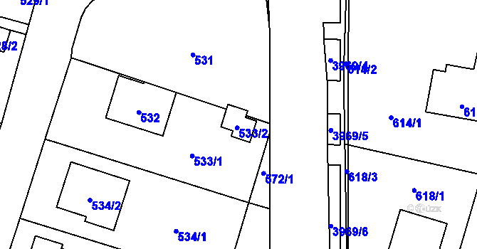 Parcela st. 533/2 v KÚ Horní Těrlicko, Katastrální mapa