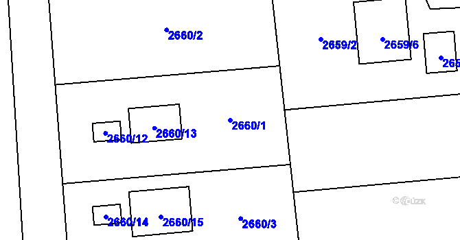 Parcela st. 2660/1 v KÚ Horní Těrlicko, Katastrální mapa