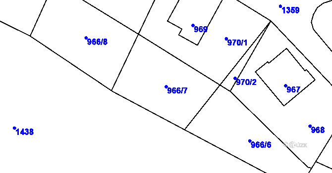 Parcela st. 966/7 v KÚ Horní Těrlicko, Katastrální mapa