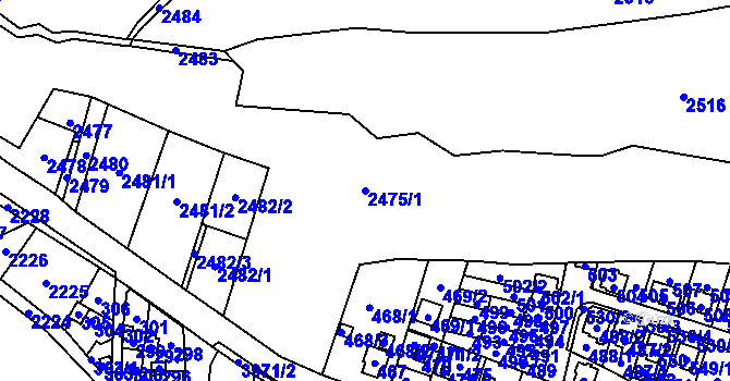 Parcela st. 2475/1 v KÚ Horní Těrlicko, Katastrální mapa