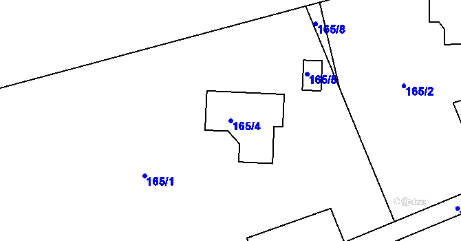 Parcela st. 165/4 v KÚ Dolní Těrlicko, Katastrální mapa