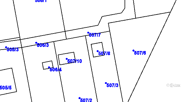 Parcela st. 507/8 v KÚ Dolní Těrlicko, Katastrální mapa