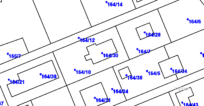 Parcela st. 164/30 v KÚ Dolní Těrlicko, Katastrální mapa