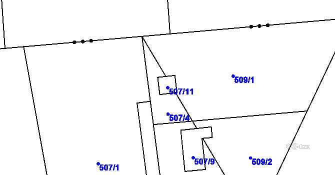 Parcela st. 507/11 v KÚ Dolní Těrlicko, Katastrální mapa