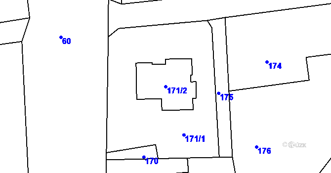 Parcela st. 171/2 v KÚ Dolní Těrlicko, Katastrální mapa