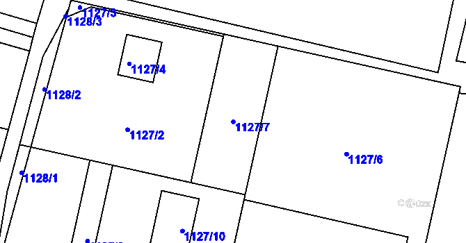 Parcela st. 1127/7 v KÚ Dolní Těrlicko, Katastrální mapa