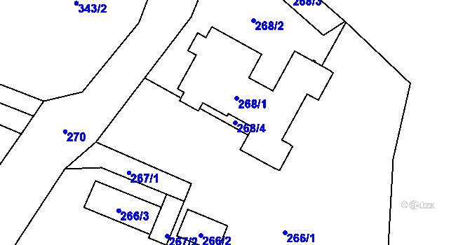 Parcela st. 268/4 v KÚ Dolní Těrlicko, Katastrální mapa