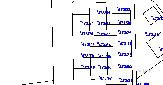Parcela st. 473/77 v KÚ Dolní Těrlicko, Katastrální mapa