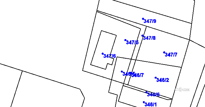 Parcela st. 347/6 v KÚ Dolní Těrlicko, Katastrální mapa