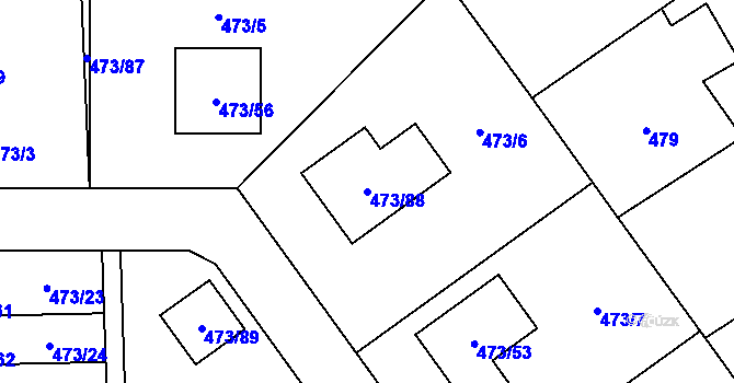 Parcela st. 473/88 v KÚ Dolní Těrlicko, Katastrální mapa