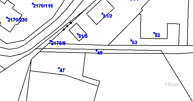 Parcela st. 49 v KÚ Dolní Těrlicko, Katastrální mapa