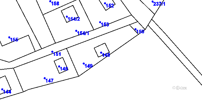 Parcela st. 148 v KÚ Dolní Těrlicko, Katastrální mapa