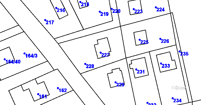 Parcela st. 227 v KÚ Dolní Těrlicko, Katastrální mapa