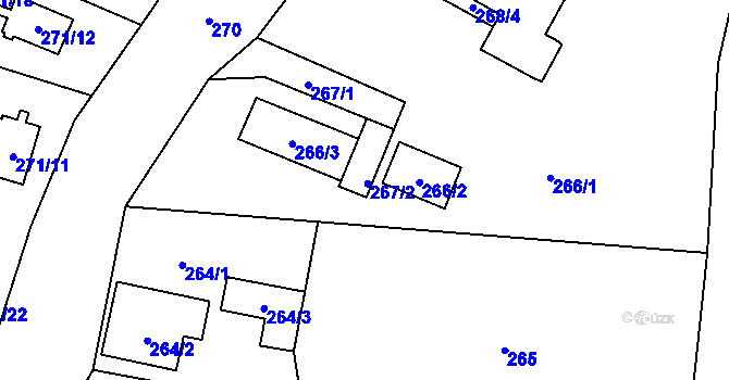 Parcela st. 267/2 v KÚ Dolní Těrlicko, Katastrální mapa