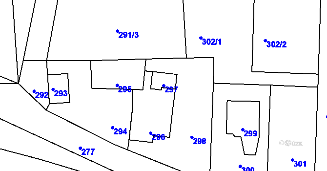 Parcela st. 297 v KÚ Dolní Těrlicko, Katastrální mapa