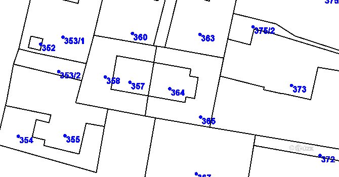 Parcela st. 364 v KÚ Dolní Těrlicko, Katastrální mapa