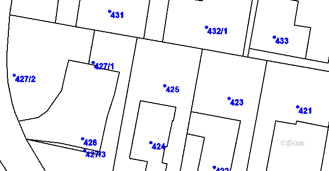Parcela st. 425 v KÚ Dolní Těrlicko, Katastrální mapa