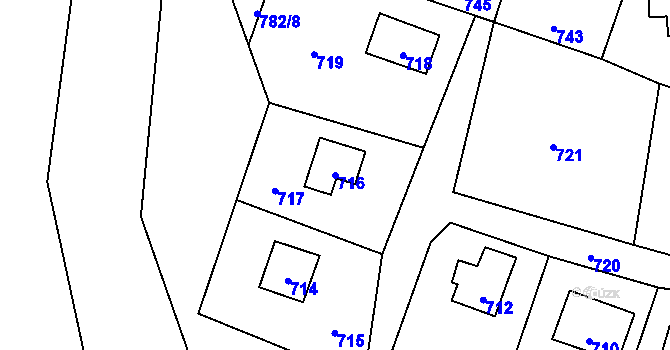 Parcela st. 716 v KÚ Dolní Těrlicko, Katastrální mapa
