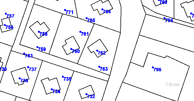 Parcela st. 762 v KÚ Dolní Těrlicko, Katastrální mapa