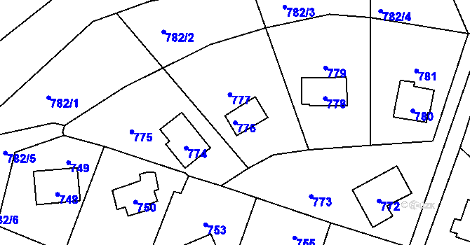 Parcela st. 776 v KÚ Dolní Těrlicko, Katastrální mapa