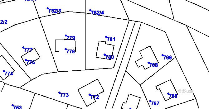 Parcela st. 780 v KÚ Dolní Těrlicko, Katastrální mapa