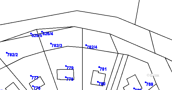 Parcela st. 782/4 v KÚ Dolní Těrlicko, Katastrální mapa