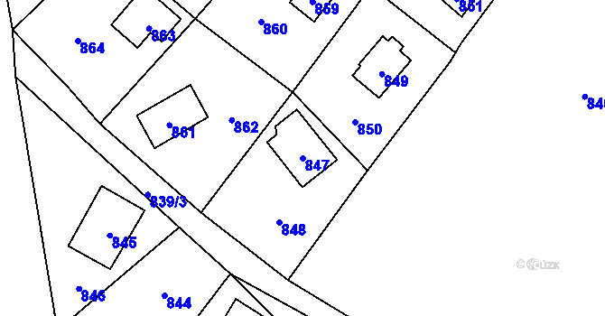 Parcela st. 847 v KÚ Dolní Těrlicko, Katastrální mapa