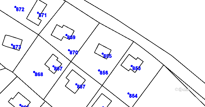 Parcela st. 855 v KÚ Dolní Těrlicko, Katastrální mapa