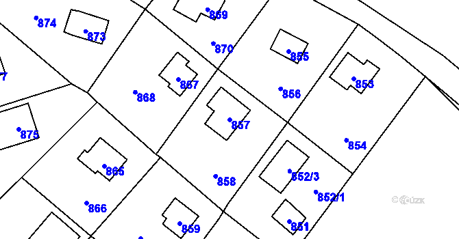 Parcela st. 857 v KÚ Dolní Těrlicko, Katastrální mapa