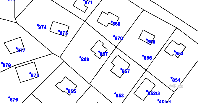 Parcela st. 867 v KÚ Dolní Těrlicko, Katastrální mapa
