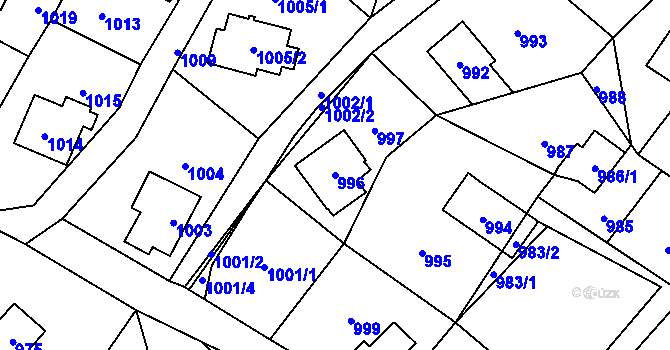 Parcela st. 996 v KÚ Dolní Těrlicko, Katastrální mapa