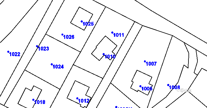 Parcela st. 1010 v KÚ Dolní Těrlicko, Katastrální mapa